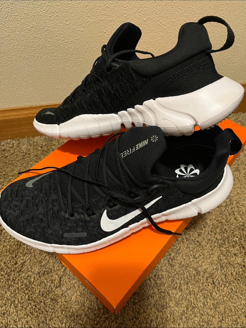 Nike Black and White Knit Training Sneakers
